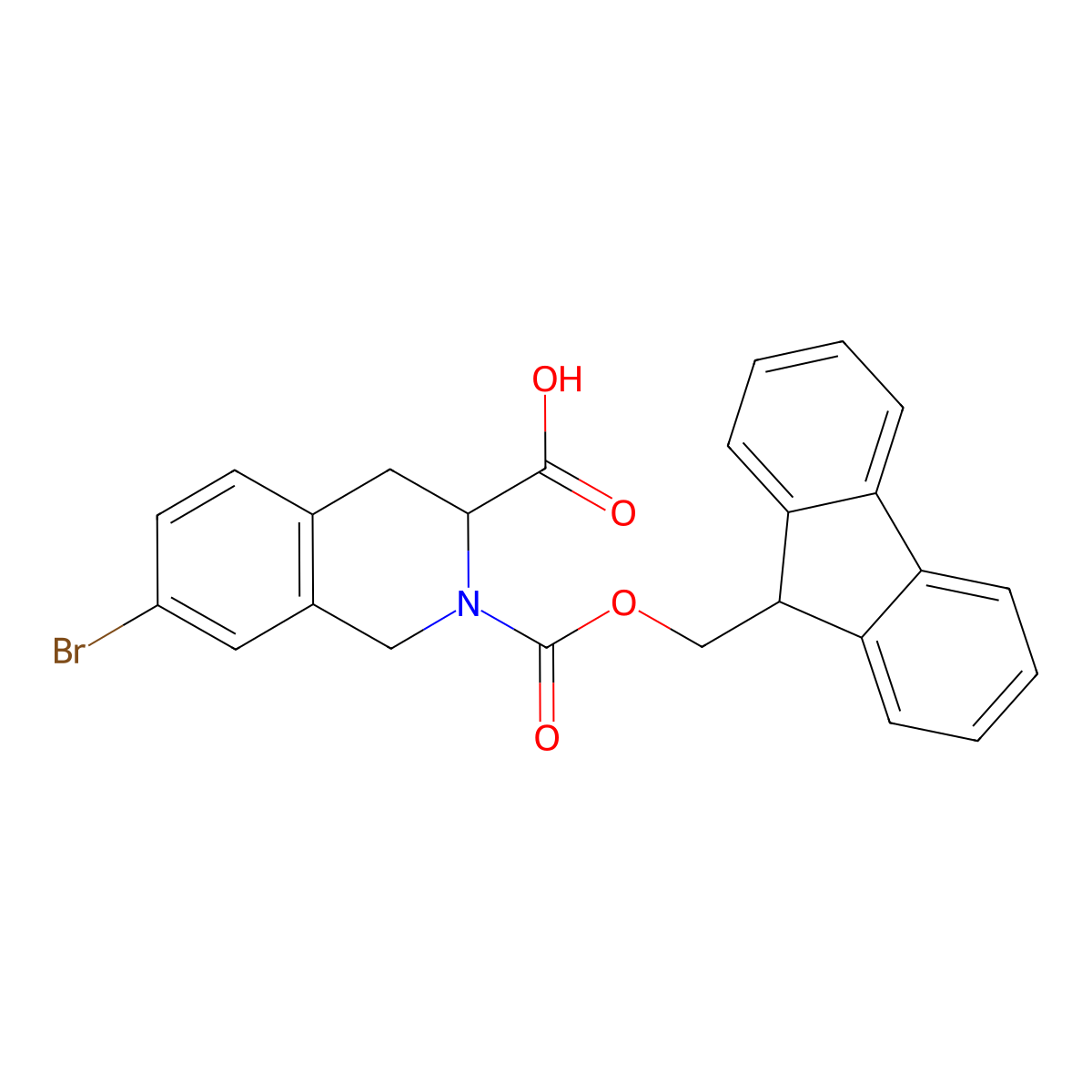 (3R)-7-bromo-2-{[(9H-fluoren-9-yl)methoxy]carbonyl}-1,2,3,4-tetrahydroisoquinoline-3-carboxylic acid molecular structure, CAS 2580114-42-5