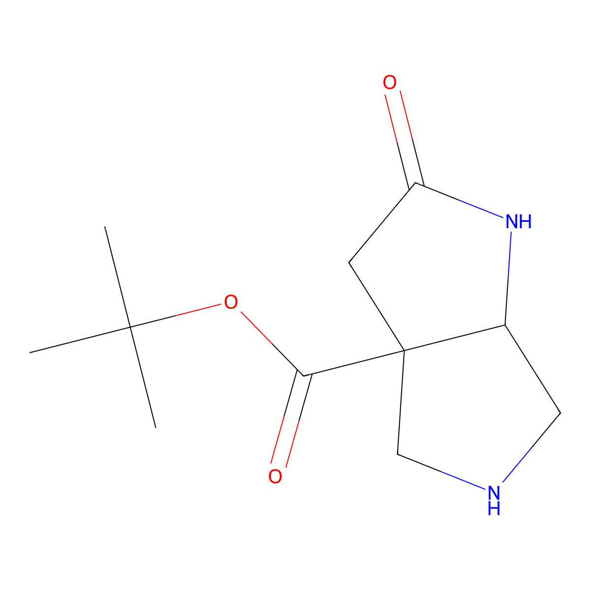 rac-tert-butyl (3aR,6aS)-2-oxo-octahydropyrrolo[3,4-b]pyrrole-3a-carboxylate molecular structure, CAS 2580114-49-2