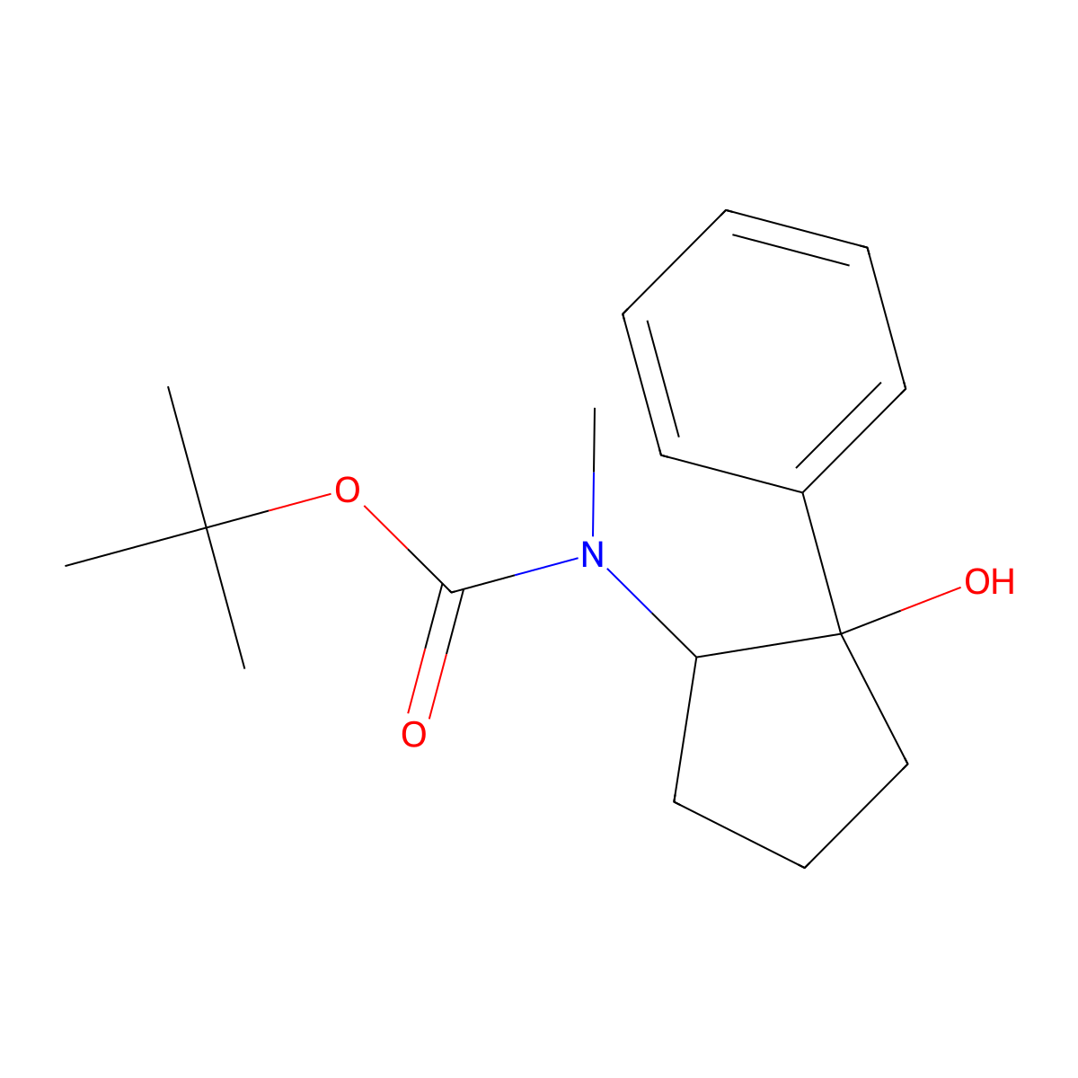 rac-tert-butyl N-[(1R,2S)-2-hydroxy-2-phenylcyclopentyl]-N-methylcarbamate molecular structure, CAS 2580114-50-5