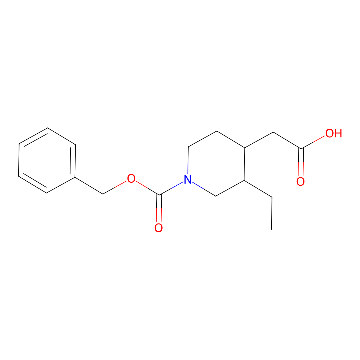 2-[(3R,4S)-1-[(benzyloxy)carbonyl]-3-ethylpiperidin-4-yl]acetic acid molecular structure, CAS 2580114-51-6