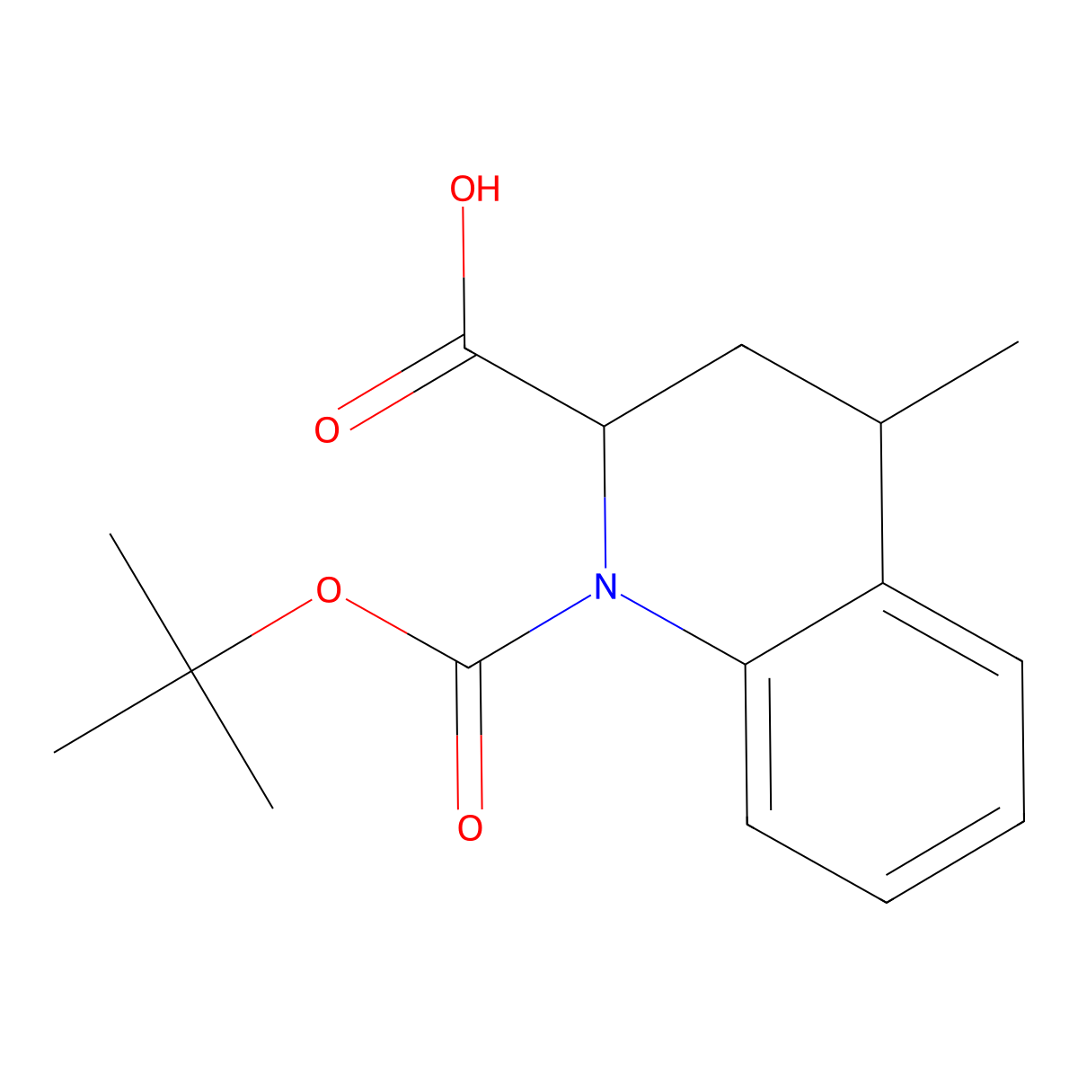 rac-(2R,4R)-1-[(tert-butoxy)carbonyl]-4-methyl-1,2,3,4-tetrahydroquinoline-2-carboxylic acid molecular structure, CAS 2580114-60-7