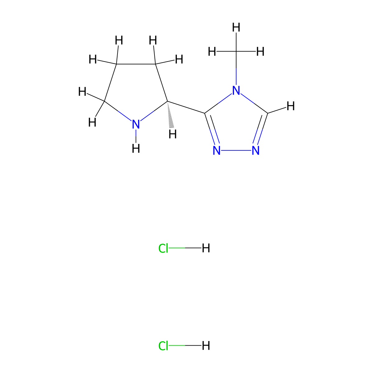 4-Methyl-3-[(2S)-pyrrolidin-2-yl]-1,2,4-triazole;dihydrochloride molecular structure, CAS 2580114-65-2