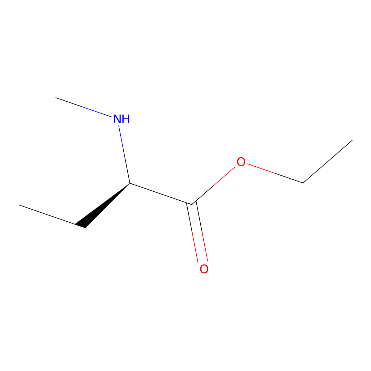 ethyl (2R)-2-(methylamino)butanoate molecular structure, CAS 2580114-74-3