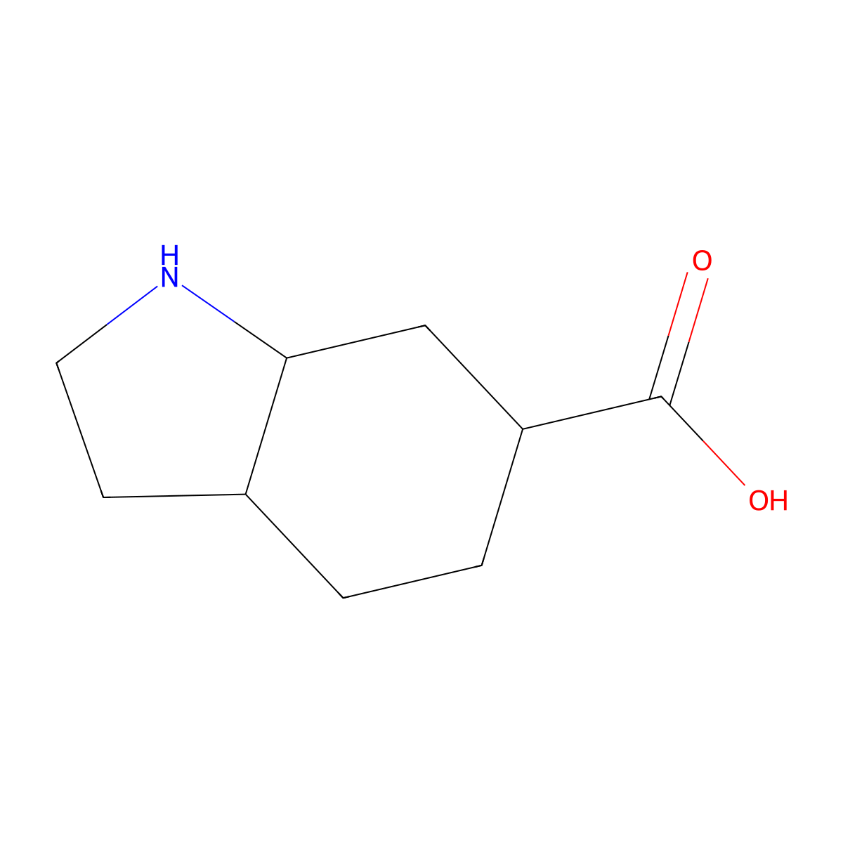 rac-(3aR,7aR)-octahydro-1H-indole-6-carboxylic acid molecular structure, CAS 2580127-99-5