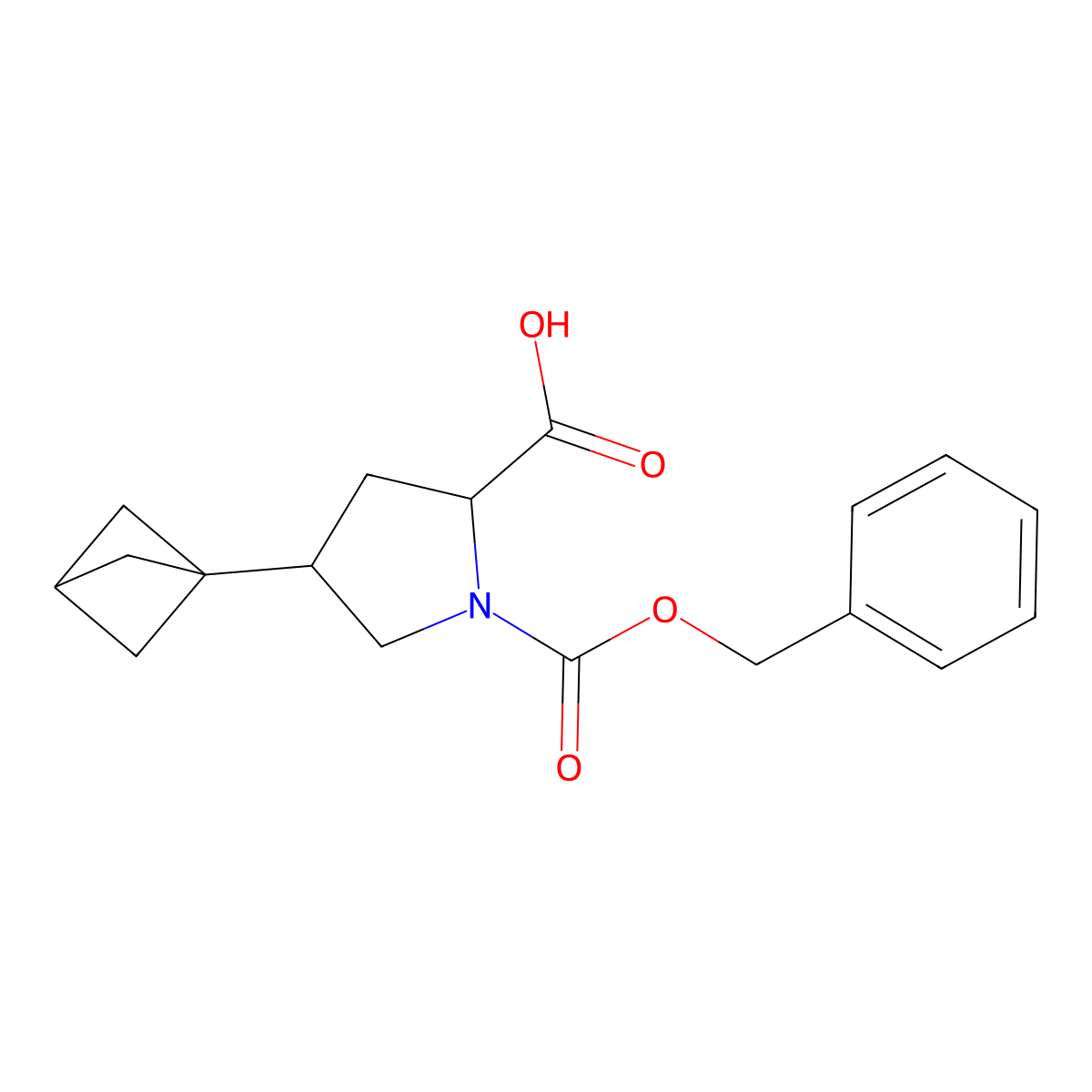 (2S)-1-[(benzyloxy)carbonyl]-4-{bicyclo[1.1.1]pentan-1-yl}pyrrolidine-2-carboxylic acid molecular structure, CAS 2580128-56-7