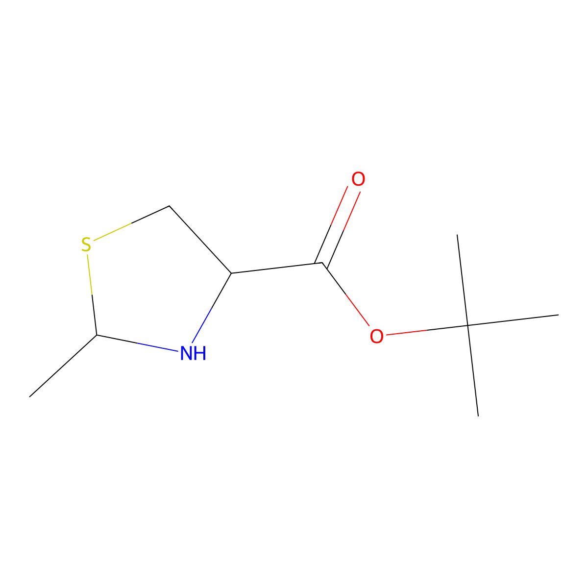 tert-butyl (4R)-2-methyl-1,3-thiazolidine-4-carboxylate molecular structure, CAS 2580128-57-8
