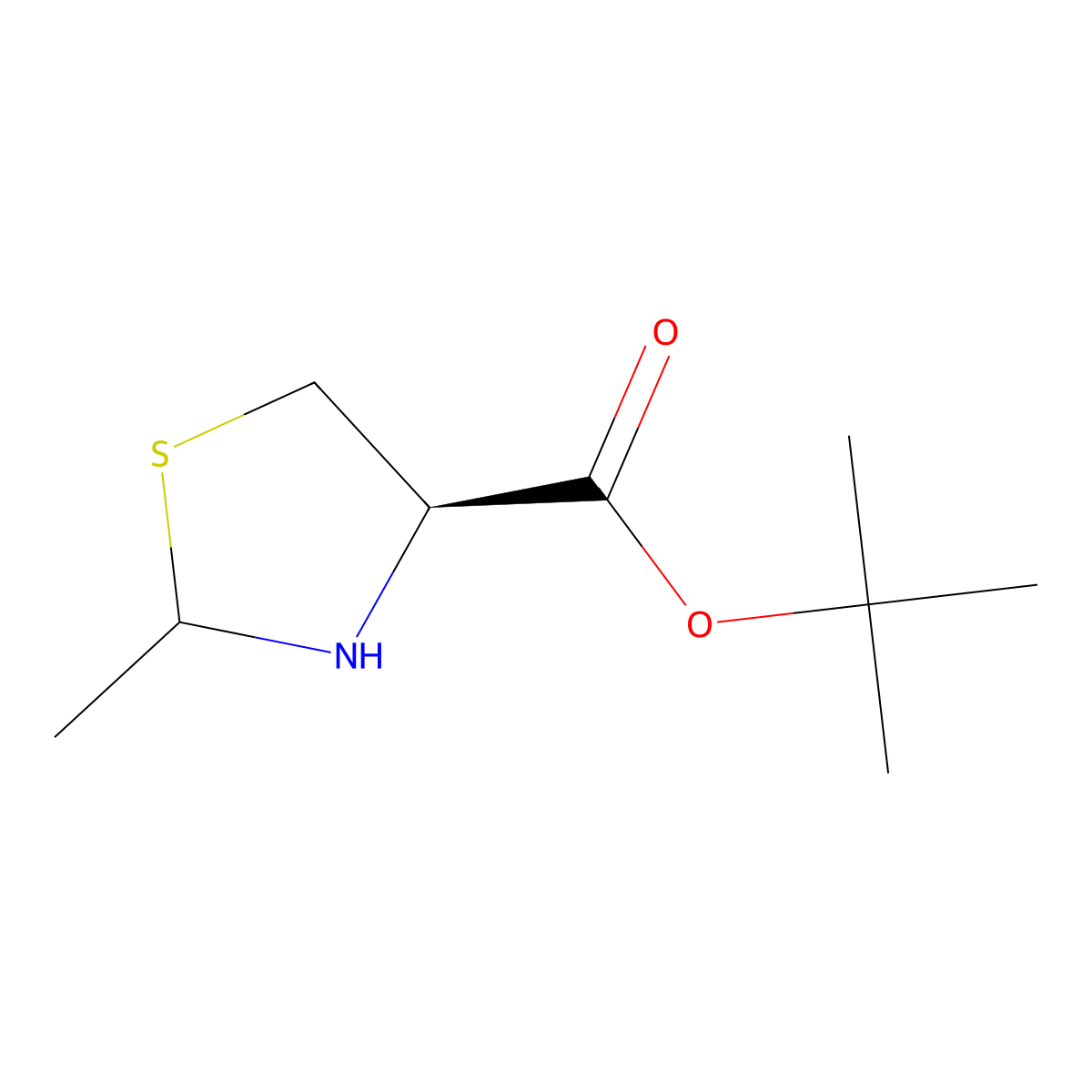tert-butyl (4R)-2-methyl-1,3-thiazolidine-4-carboxylate molecular structure, CAS 2580128-57-8