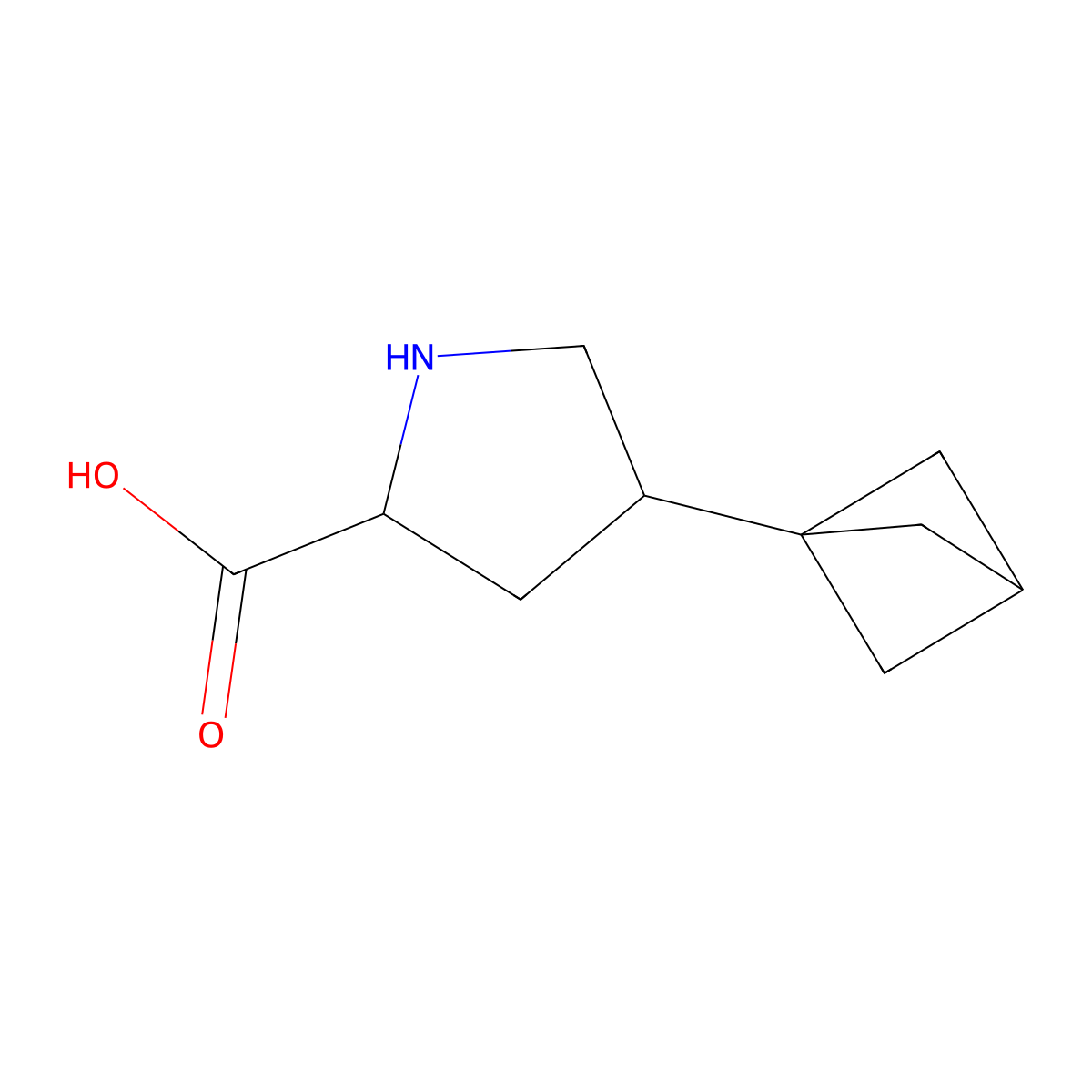 (2S)-4-{bicyclo[1.1.1]pentan-1-yl}pyrrolidine-2-carboxylic acid molecular structure, CAS 2580128-72-7