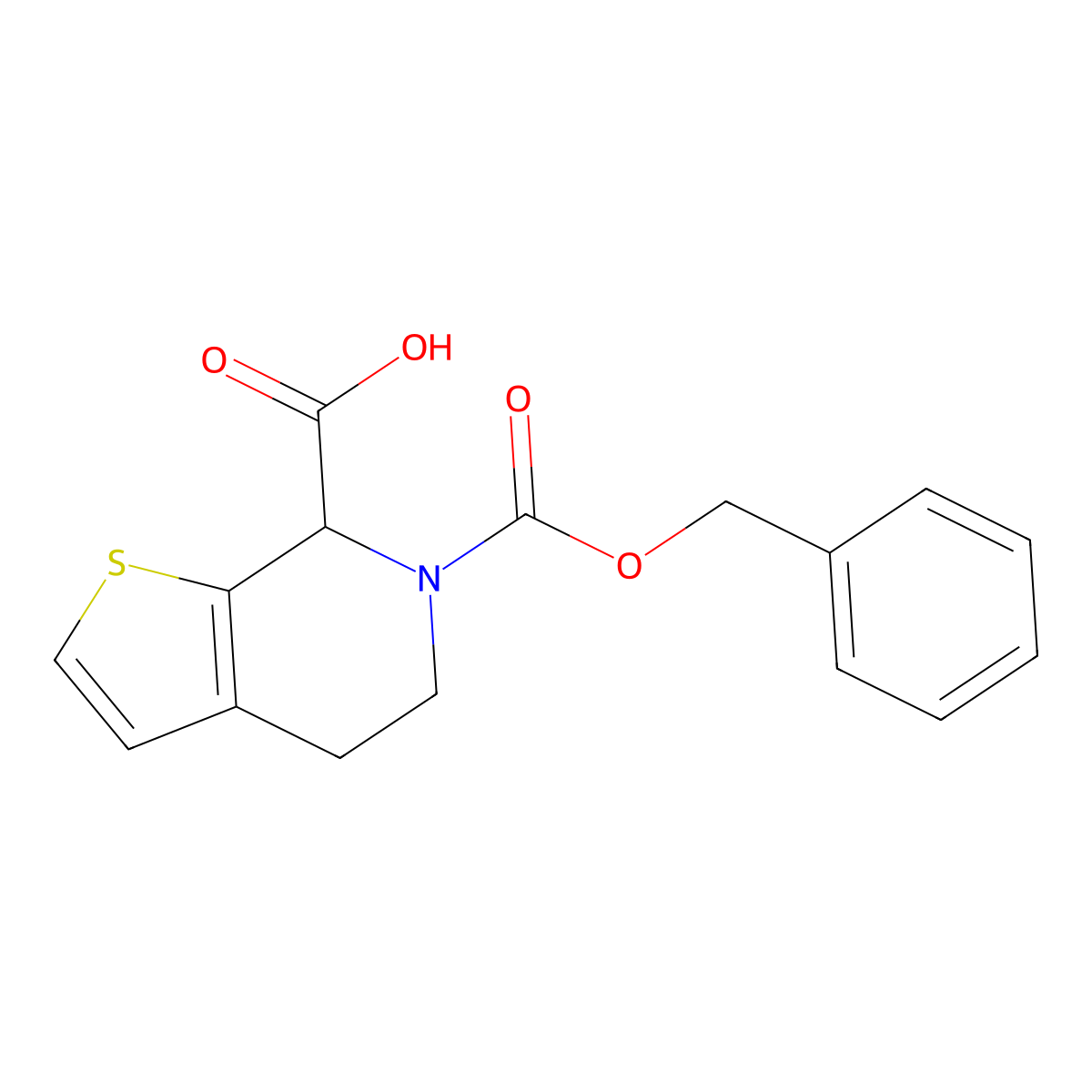 6-[(benzyloxy)carbonyl]-4H,5H,6H,7H-thieno[2,3-c]pyridine-7-carboxylic acid molecular structure, CAS 2580177-73-5
