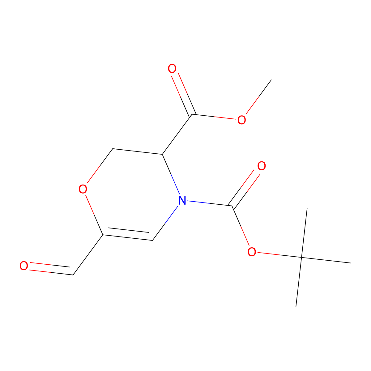 4-tert-butyl 3-methyl 6-formyl-3,4-dihydro-2H-oxazine-3,4-dicarboxylate molecular structure, CAS 2580177-80-4