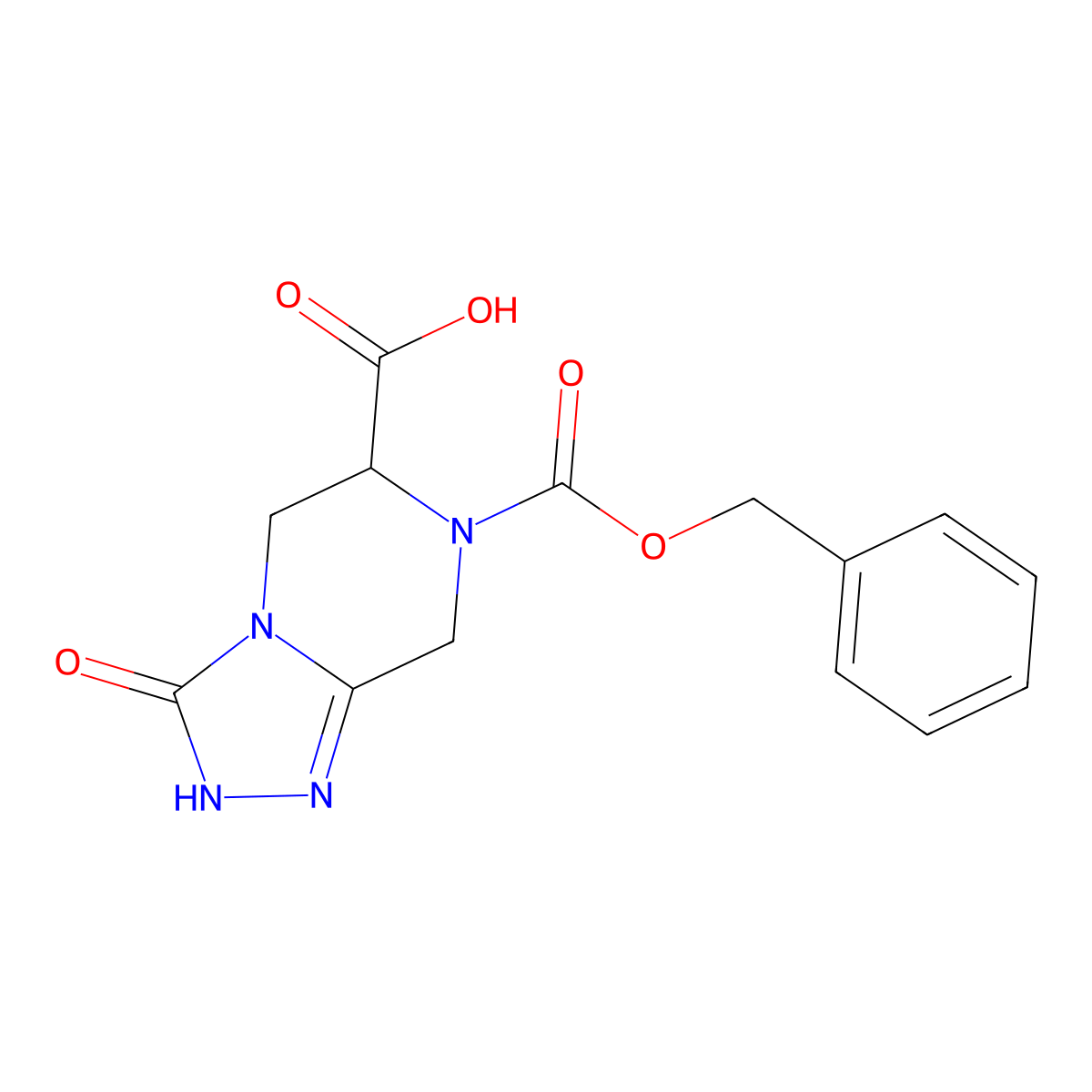7-[(benzyloxy)carbonyl]-3-oxo-2H,3H,5H,6H,7H,8H-[1,2,4]triazolo[4,3-a]pyrazine-6-carboxylic acid molecular structure, CAS 2580177-92-8