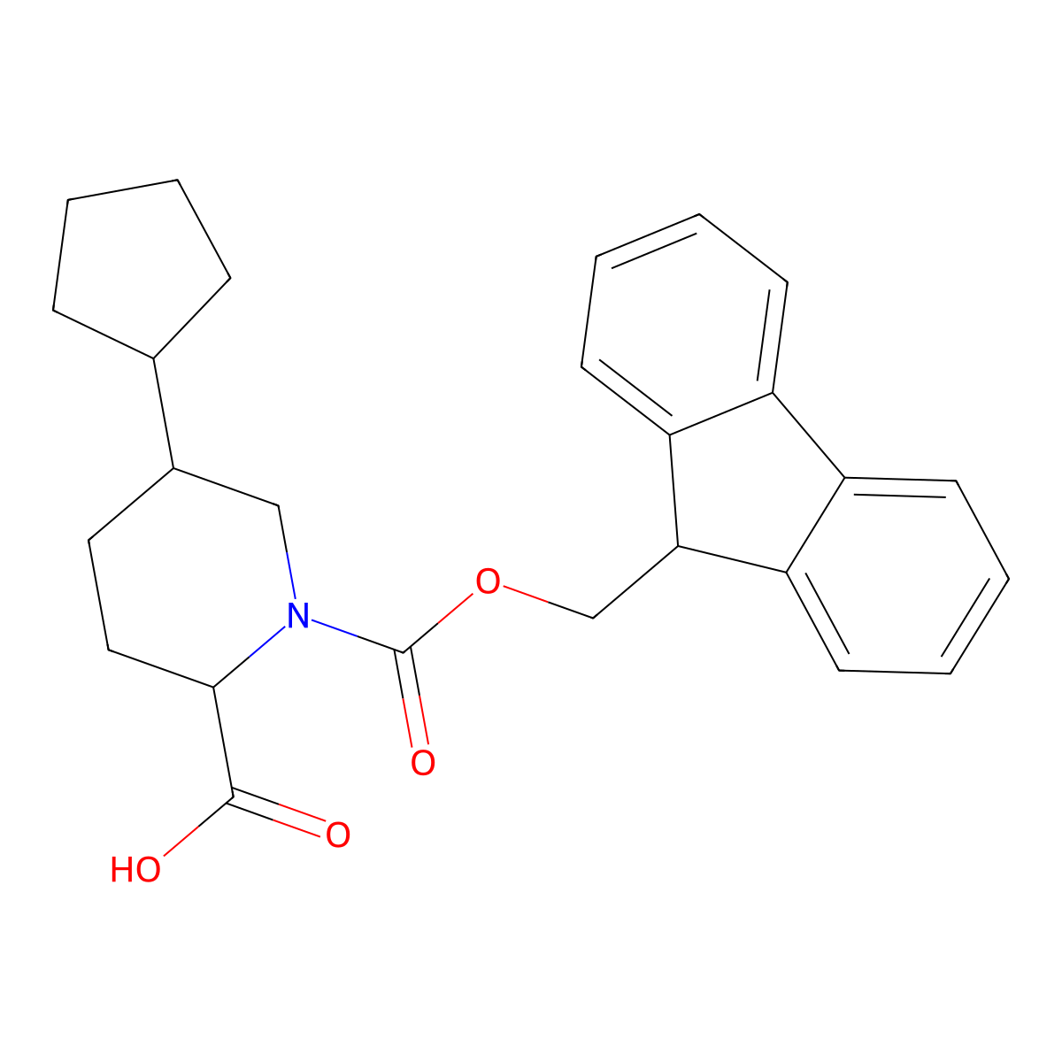 5-cyclopentyl-1-{[(9H-fluoren-9-yl)methoxy]carbonyl}piperidine-2-carboxylic acid molecular structure, CAS 2580178-11-4