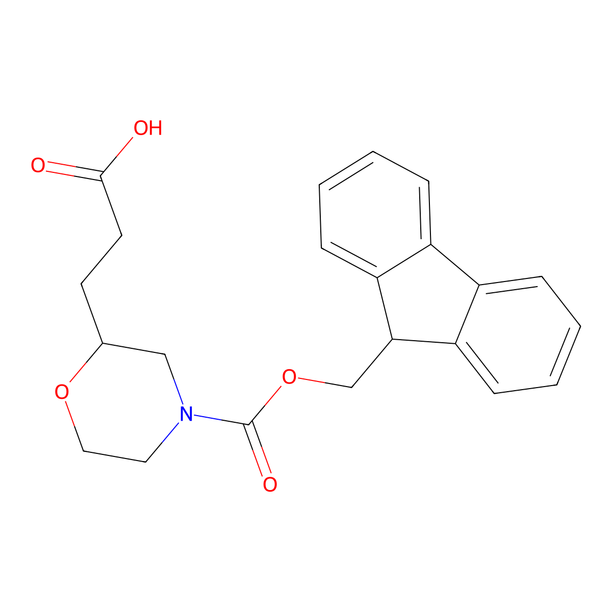 3-(4-{[(9H-fluoren-9-yl)methoxy]carbonyl}morpholin-2-yl)propanoic acid molecular structure, CAS 2580178-15-8
