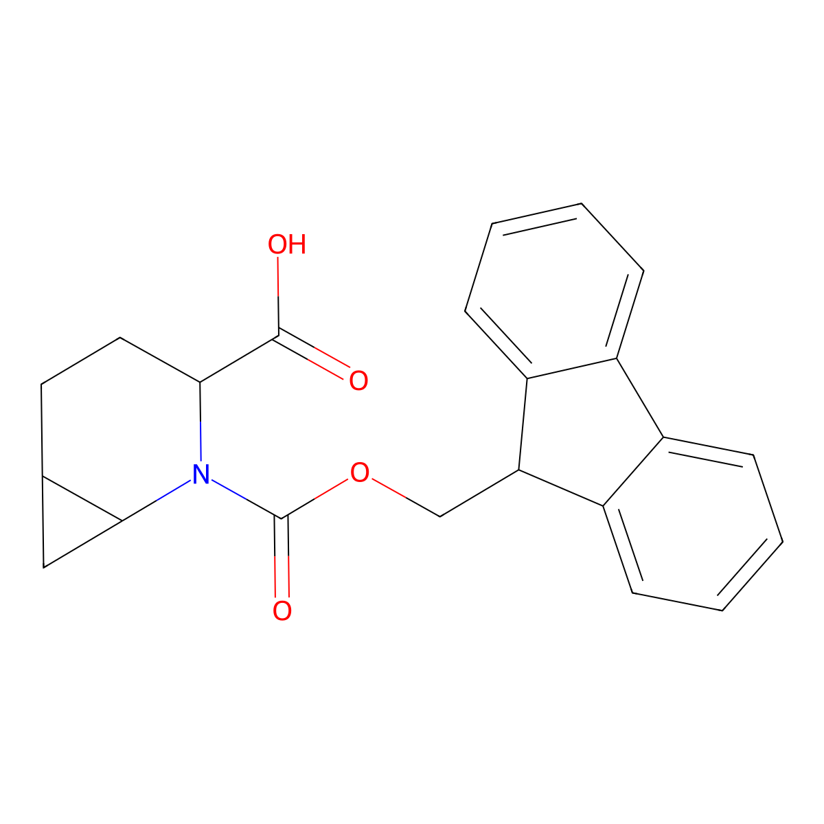 2-{[(9H-fluoren-9-yl)methoxy]carbonyl}-2-azabicyclo[4.1.0]heptane-3-carboxylic acid molecular structure, CAS 2580178-18-1
