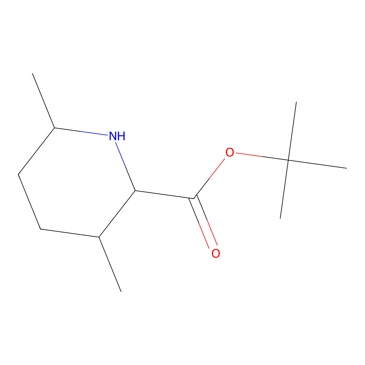 Tert-butyl 3,6-dimethylpiperidine-2-carboxylate molecular structure, CAS 2580178-26-1
