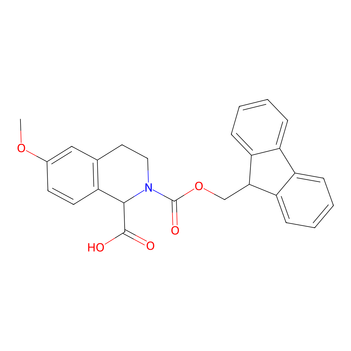 2-{[(9H-fluoren-9-yl)methoxy]carbonyl}-6-methoxy-1,2,3,4-tetrahydroisoquinoline-1-carboxylic acid molecular structure, CAS 2580178-30-7