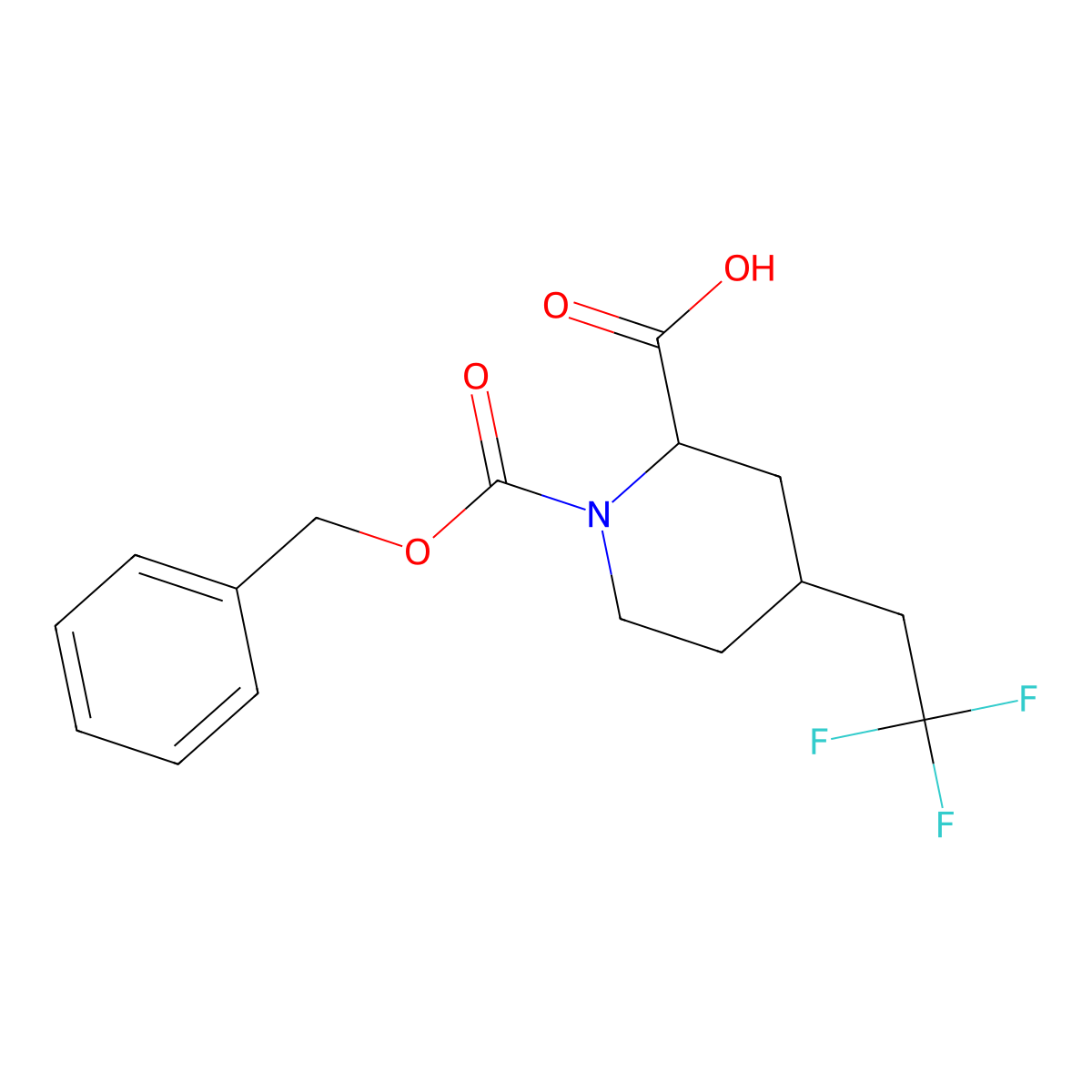 1-[(Benzyloxy)carbonyl]-4-(2,2,2-trifluoroethyl)piperidine-2-carboxylic acid molecular structure, CAS 2580178-31-8