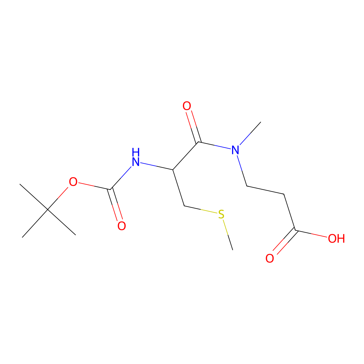 3-(2-{[(tert-butoxy)carbonyl]amino}-N-methyl-3-(methylsulfanyl)propanamido)propanoic acid molecular structure, CAS 2580178-34-1
