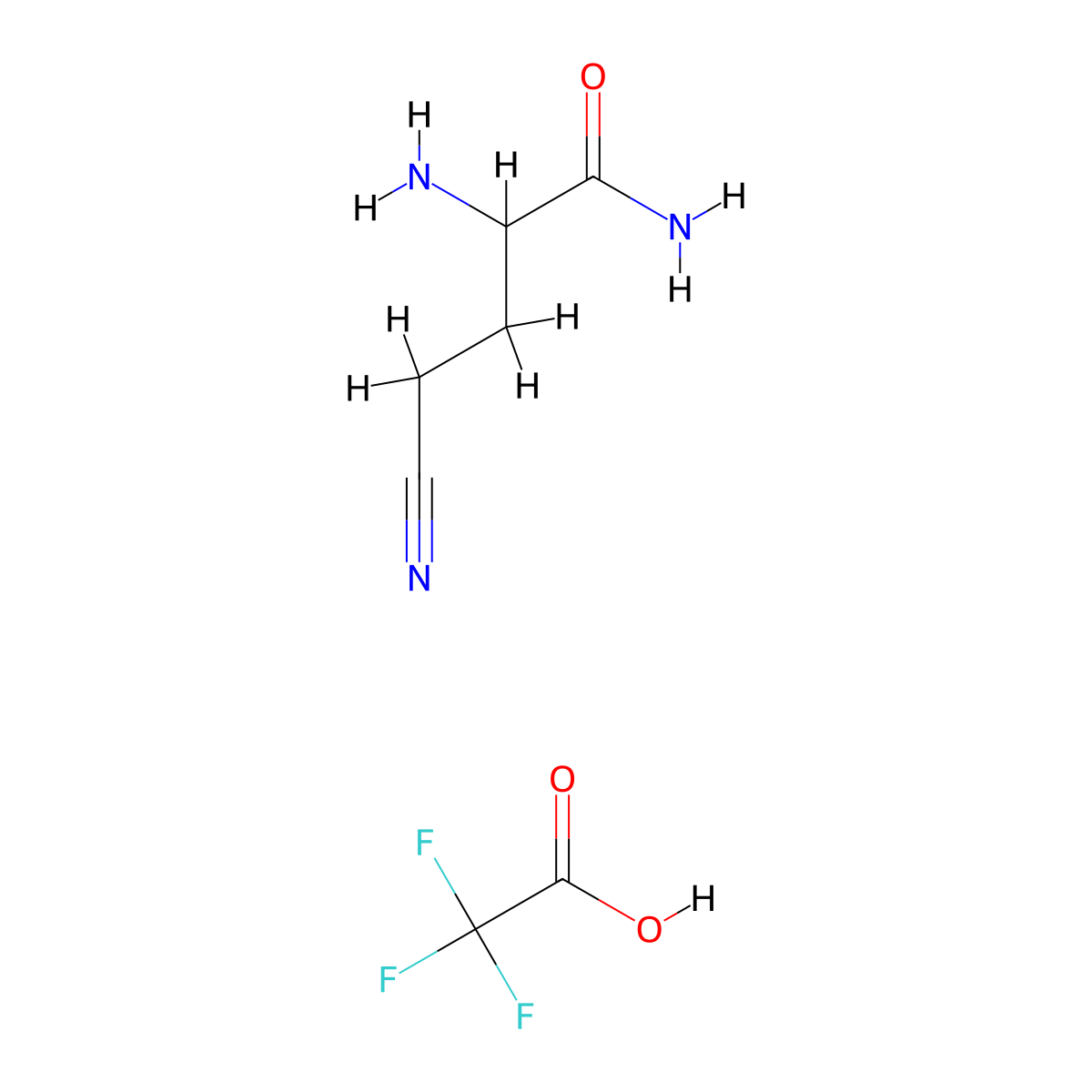 2-Amino-4-cyanobutanamide,trifluoroaceticacid molecular structure, CAS 2580178-37-4