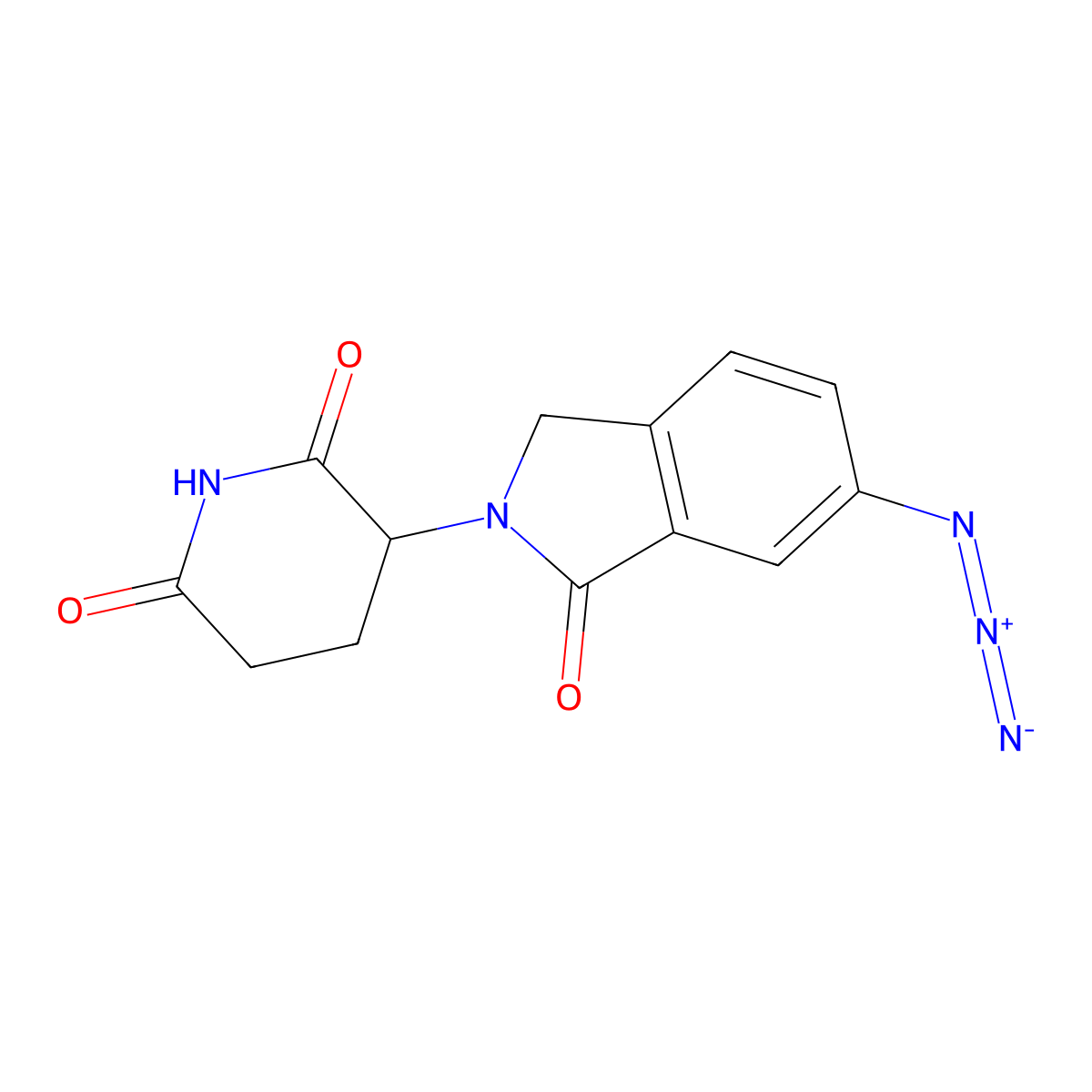 3-(6-azido-1-oxo-2,3-dihydro-1H-isoindol-2-yl)piperidine-2,6-dione molecular structure, CAS 2580178-40-9