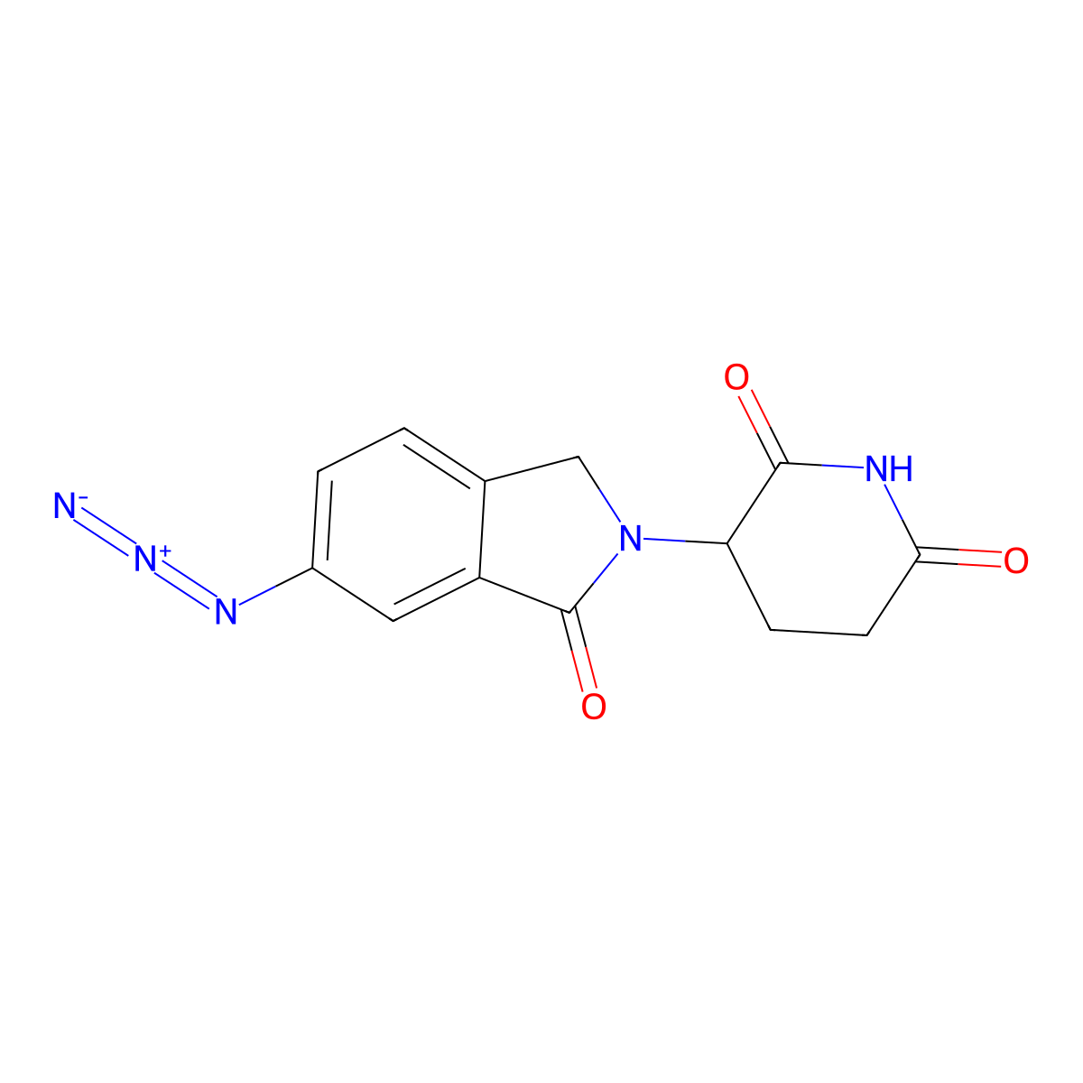 3-(6-azido-1-oxo-2,3-dihydro-1H-isoindol-2-yl)piperidine-2,6-dione molecular structure, CAS 2580178-40-9