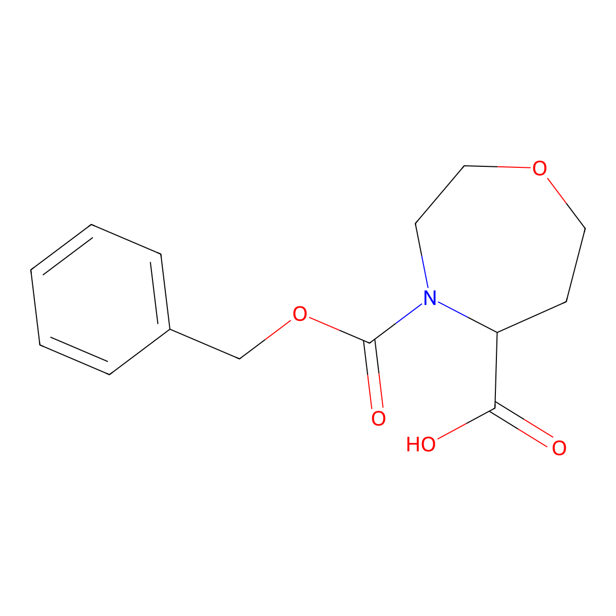 4-[(Benzyloxy)carbonyl]-1,4-oxazepane-5-carboxylic acid molecular structure, CAS 2580178-44-3