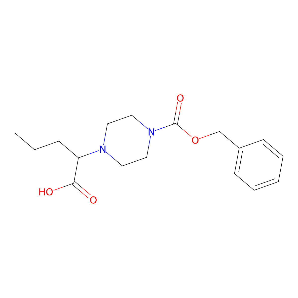 2-{4-[(Benzyloxy)carbonyl]piperazin-1-yl}pentanoic acid molecular structure, CAS 2580178-46-5