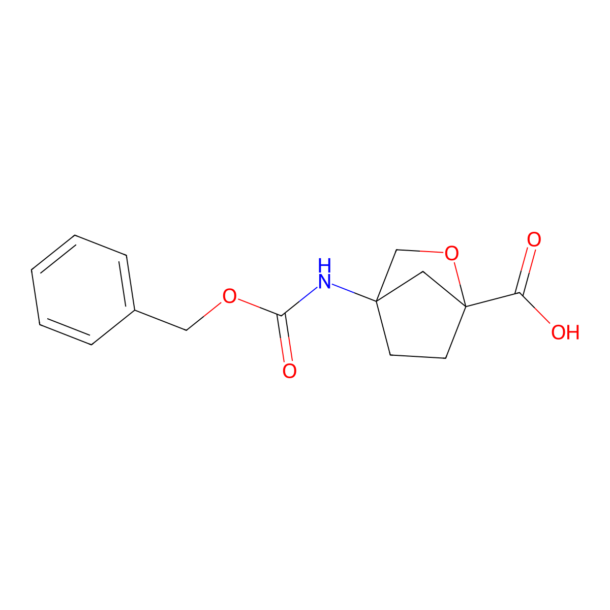 4-{[(Benzyloxy)carbonyl]amino}-2-oxabicyclo[2.2.1]heptane-1-carboxylic acid molecular structure, CAS 2580178-50-1