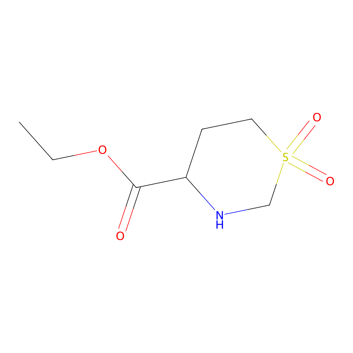 Ethyl 1,1-dioxo-1lambda6,3-thiazinane-4-carboxylate molecular structure, CAS 2580178-51-2