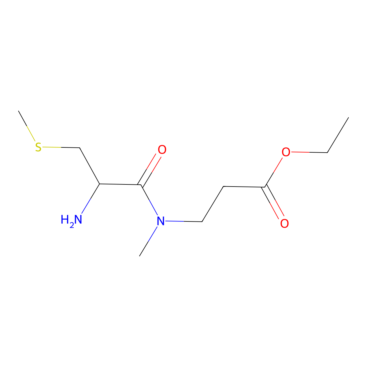 ethyl 3-[2-amino-N-methyl-3-(methylsulfanyl)propanamido]propanoate molecular structure, CAS 2580178-68-1