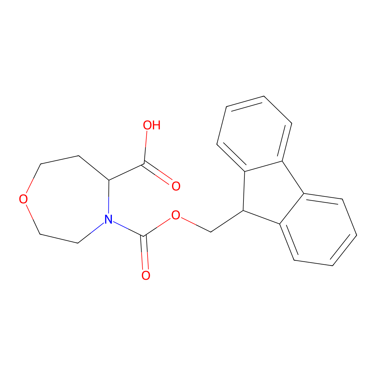 4-{[(9H-fluoren-9-yl)methoxy]carbonyl}-1,4-oxazepane-5-carboxylic acid molecular structure, CAS 2580178-75-0