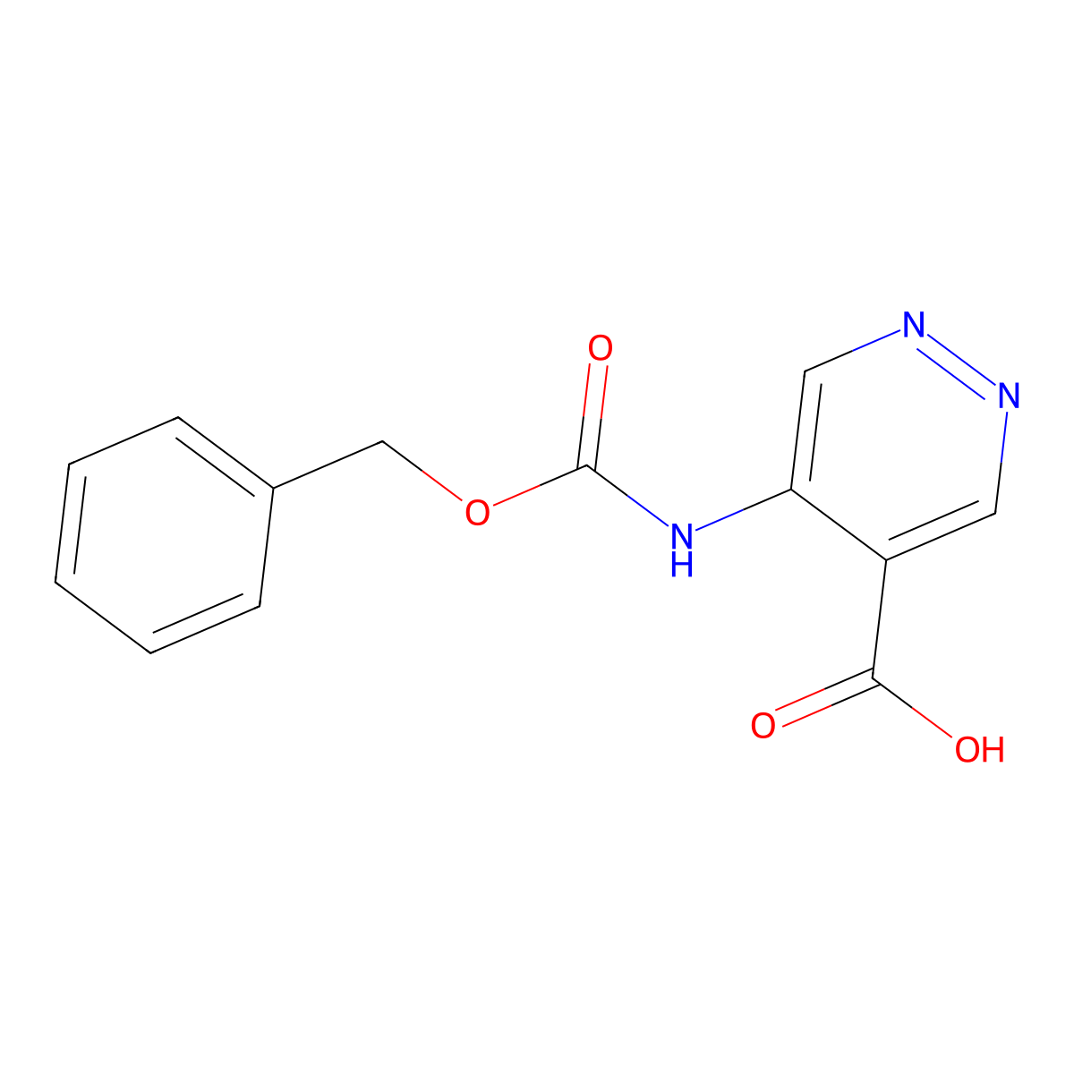 5-{[(Benzyloxy)carbonyl]amino}pyridazine-4-carboxylic acid molecular structure, CAS 2580178-92-1
