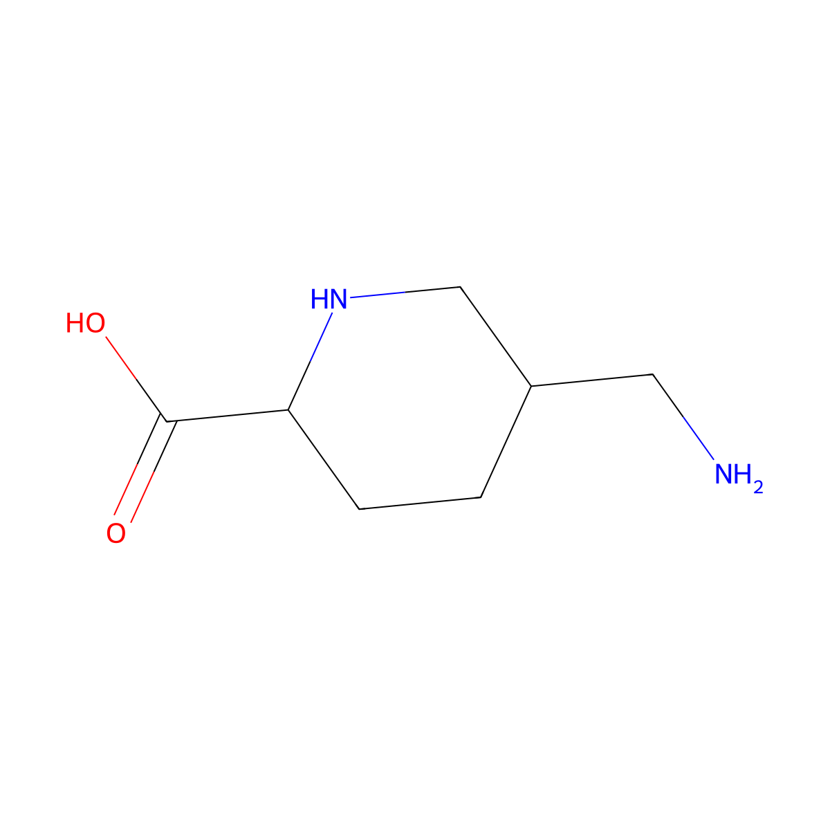 5-(Aminomethyl)piperidine-2-carboxylic acid molecular structure, CAS 2580178-96-5