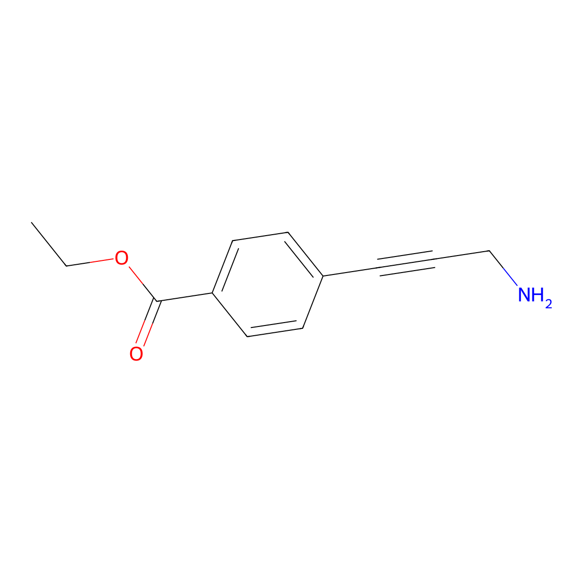 Ethyl 4-(3-aminoprop-1-yn-1-yl)benzoate molecular structure, CAS 2580179-06-0
