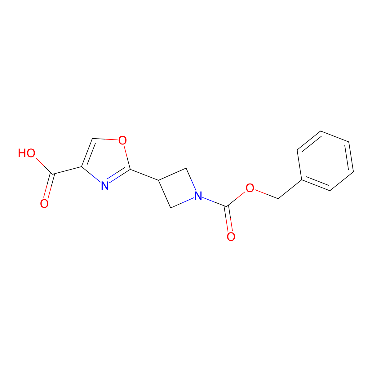 2-{1-[(Benzyloxy)carbonyl]azetidin-3-yl}-1,3-oxazole-4-carboxylic acid molecular structure, CAS 2580179-16-2