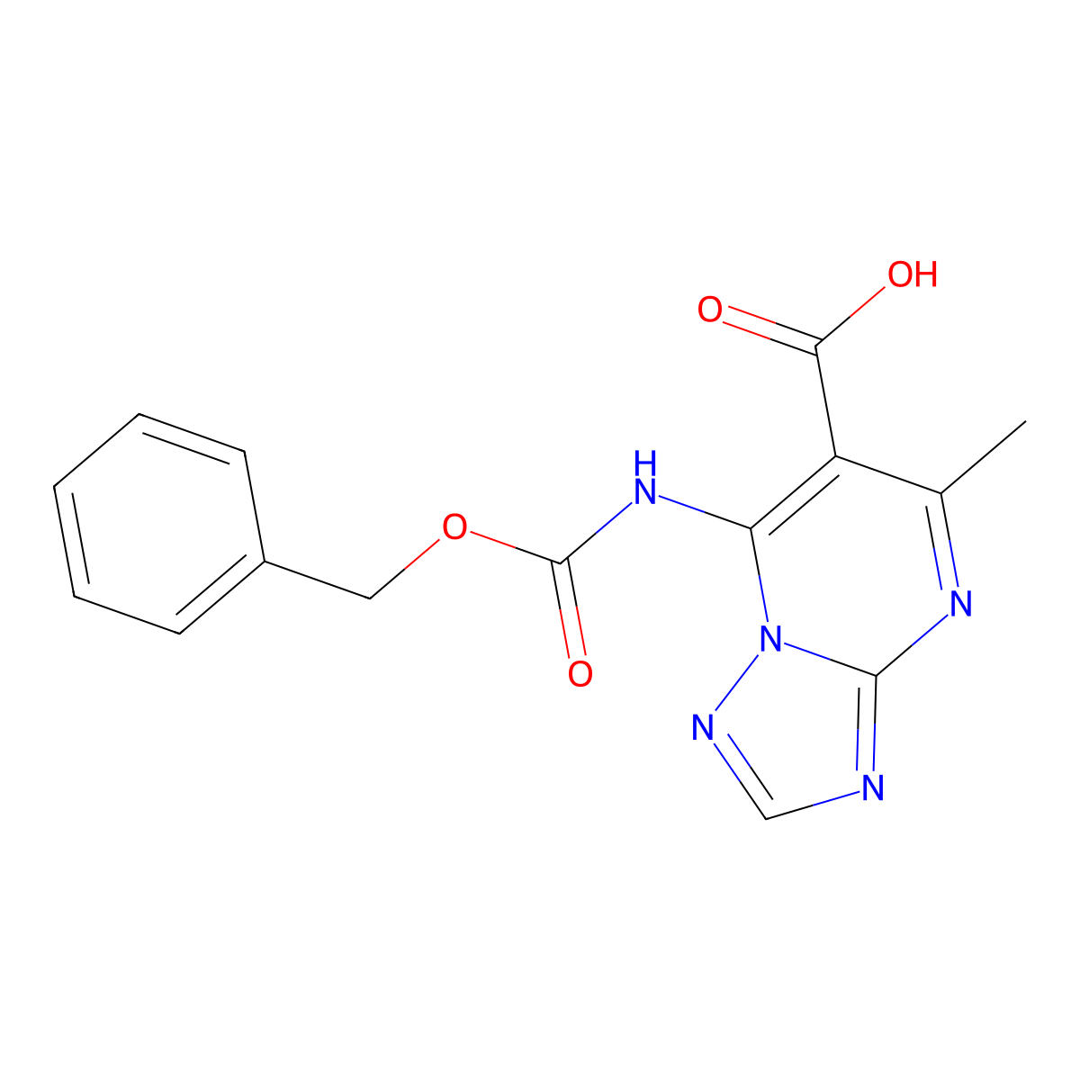 7-{[(Benzyloxy)carbonyl]amino}-5-methyl-[1,2,4]triazolo[1,5-a]pyrimidine-6-carboxylic acid molecular structure, CAS 2580179-17-3