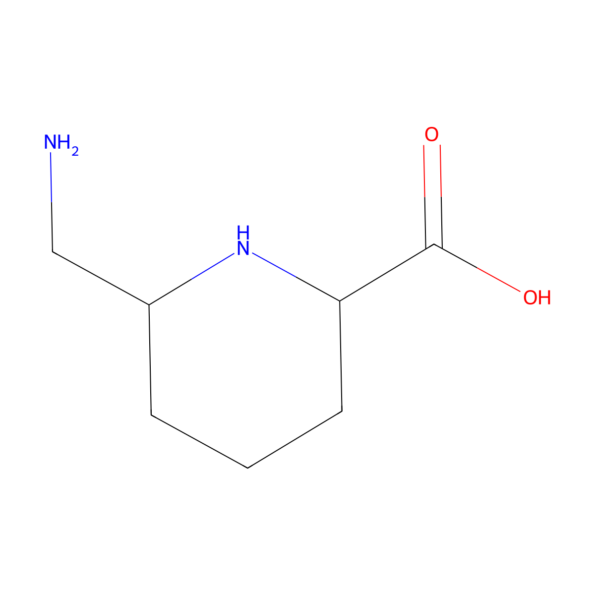 6-(Aminomethyl)piperidine-2-carboxylic acid molecular structure, CAS 2580179-19-5