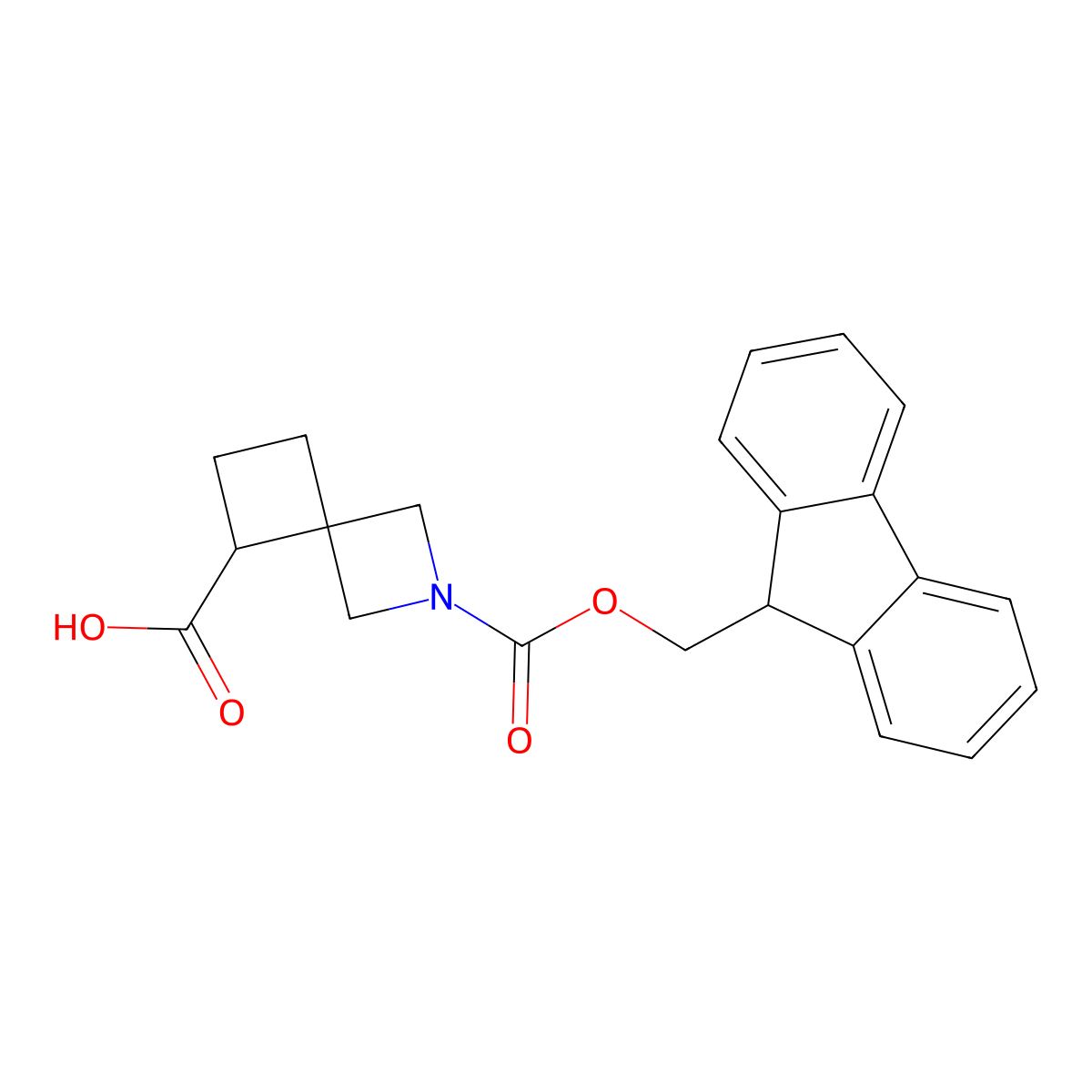 2-{[(9H-fluoren-9-yl)methoxy]carbonyl}-2-azaspiro[3.3]heptane-5-carboxylic acid molecular structure, CAS 2580179-26-4