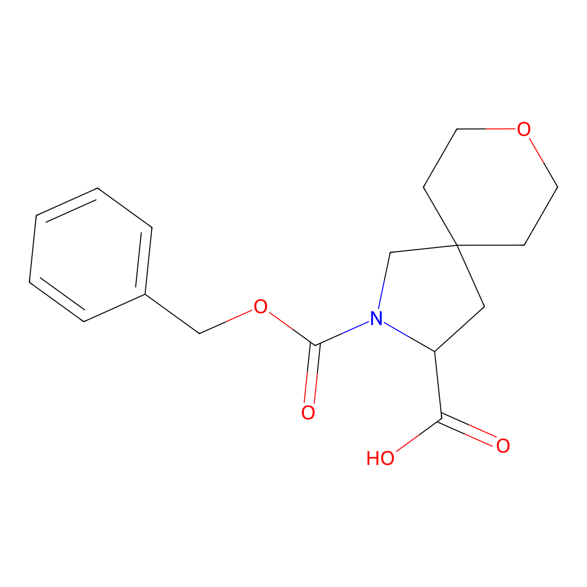 2-[(Benzyloxy)carbonyl]-8-oxa-2-azaspiro[4.5]decane-3-carboxylic acid molecular structure, CAS 2580179-40-2