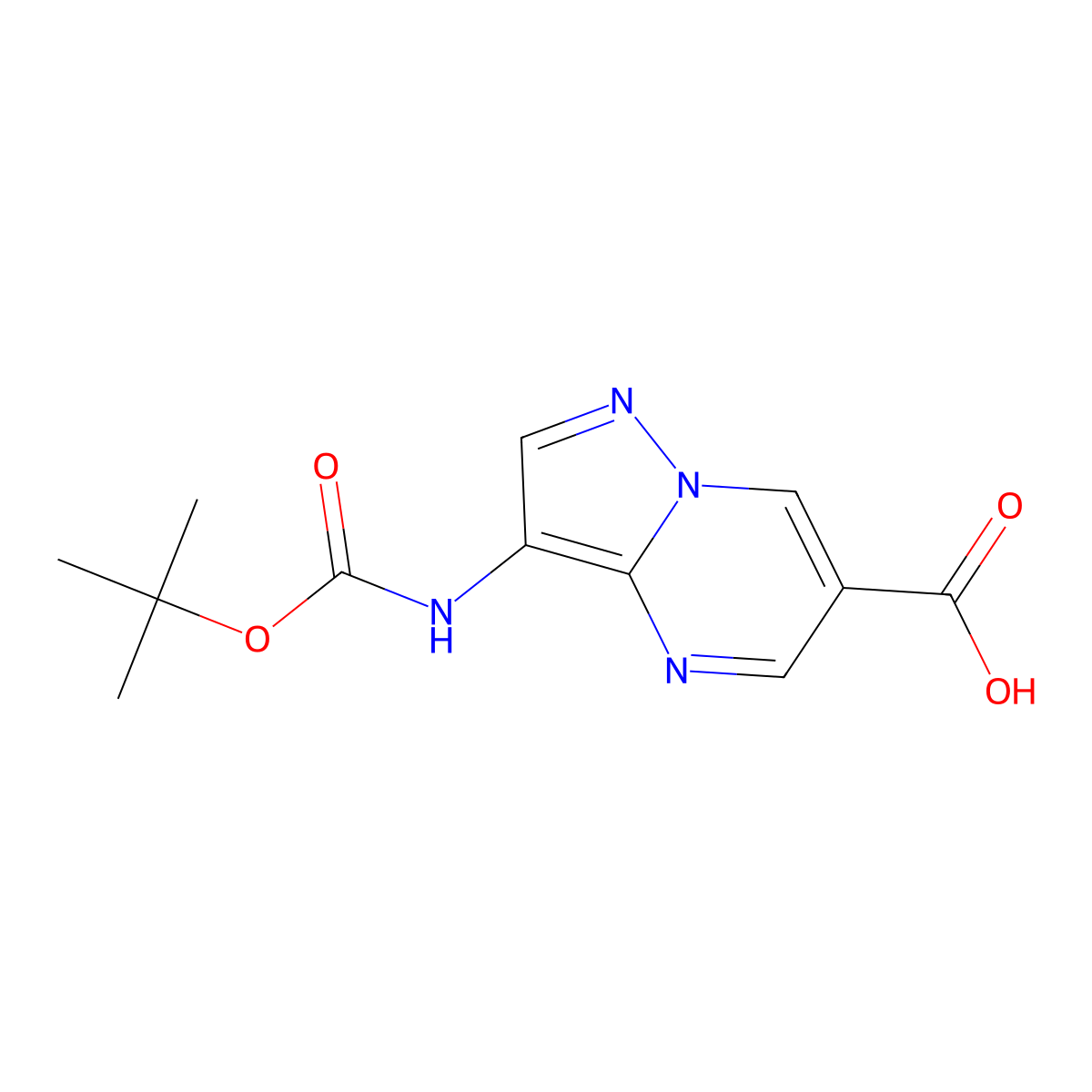 3-{[(Tert-butoxy)carbonyl]amino}pyrazolo[1,5-a]pyrimidine-6-carboxylic acid molecular structure, CAS 2580179-42-4