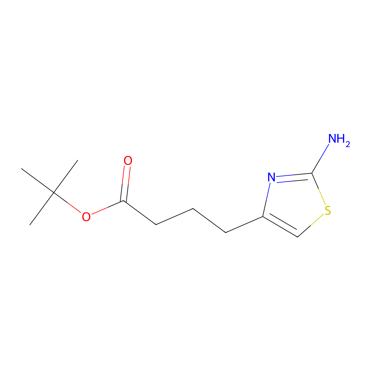 Tert-butyl 4-(2-amino-1,3-thiazol-4-yl)butanoate molecular structure, CAS 2580179-47-9