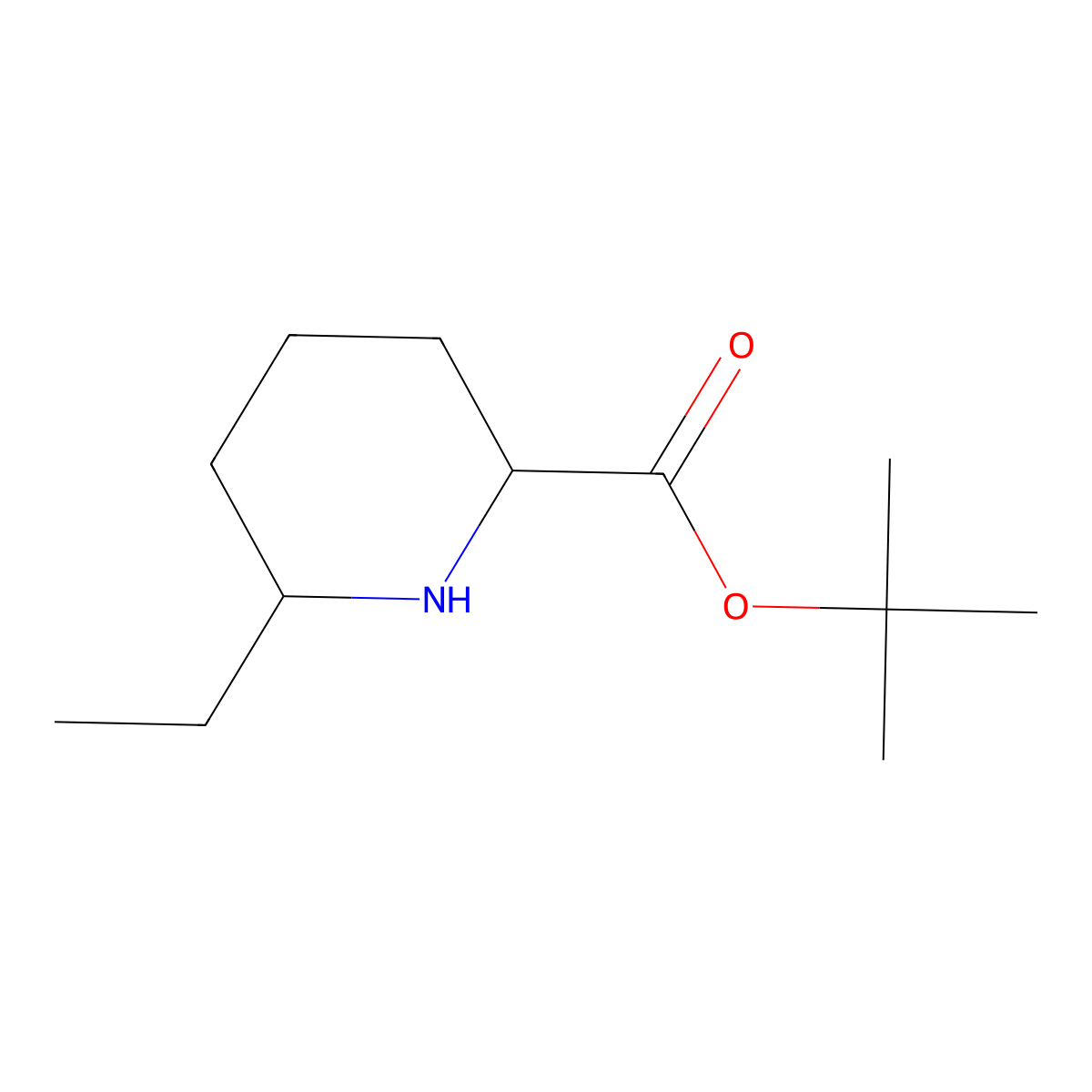 Tert-butyl 6-ethylpiperidine-2-carboxylate molecular structure, CAS 2580179-48-0