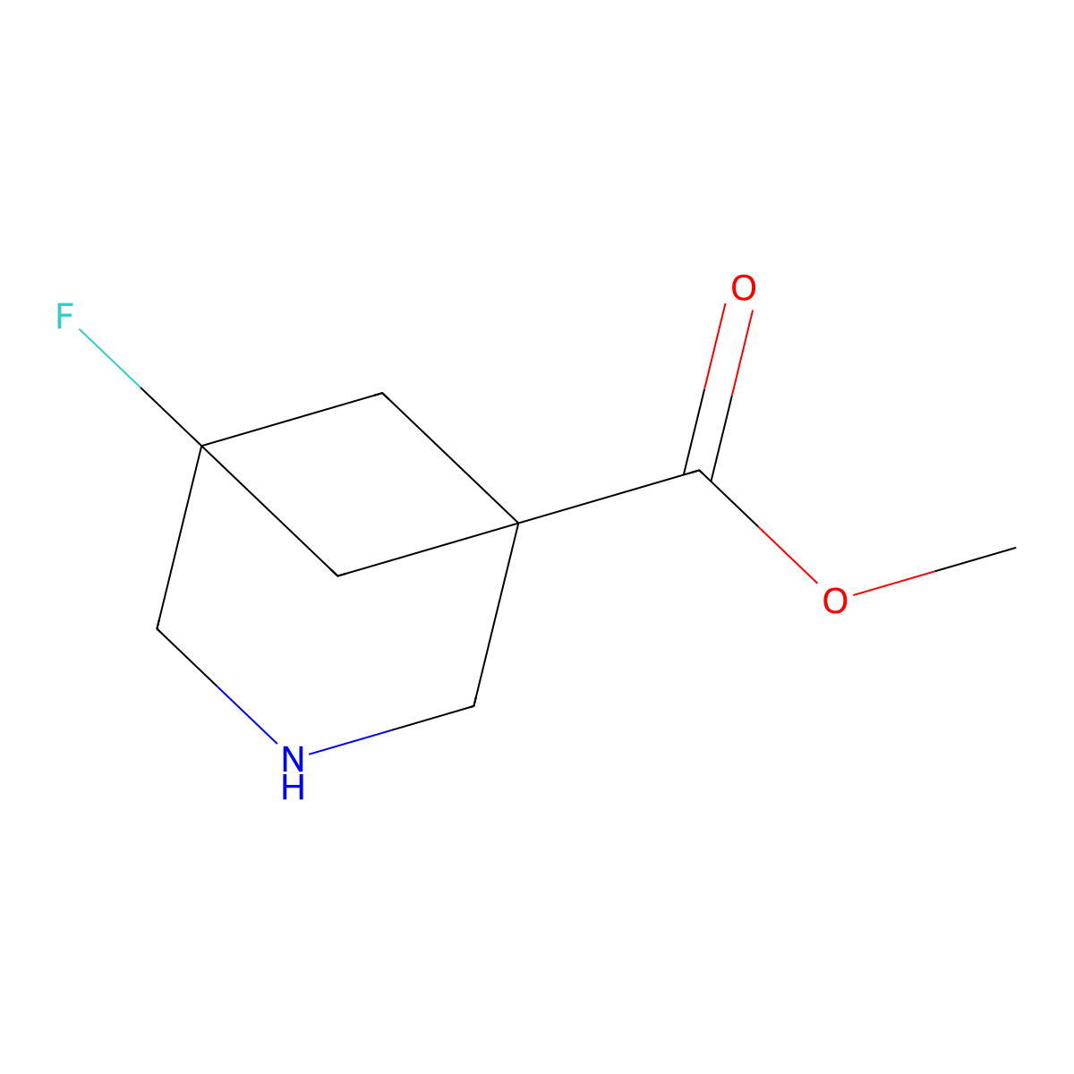 Methyl 5-fluoro-3-azabicyclo[3.1.1]heptane-1-carboxylate molecular structure, CAS 2580179-50-4