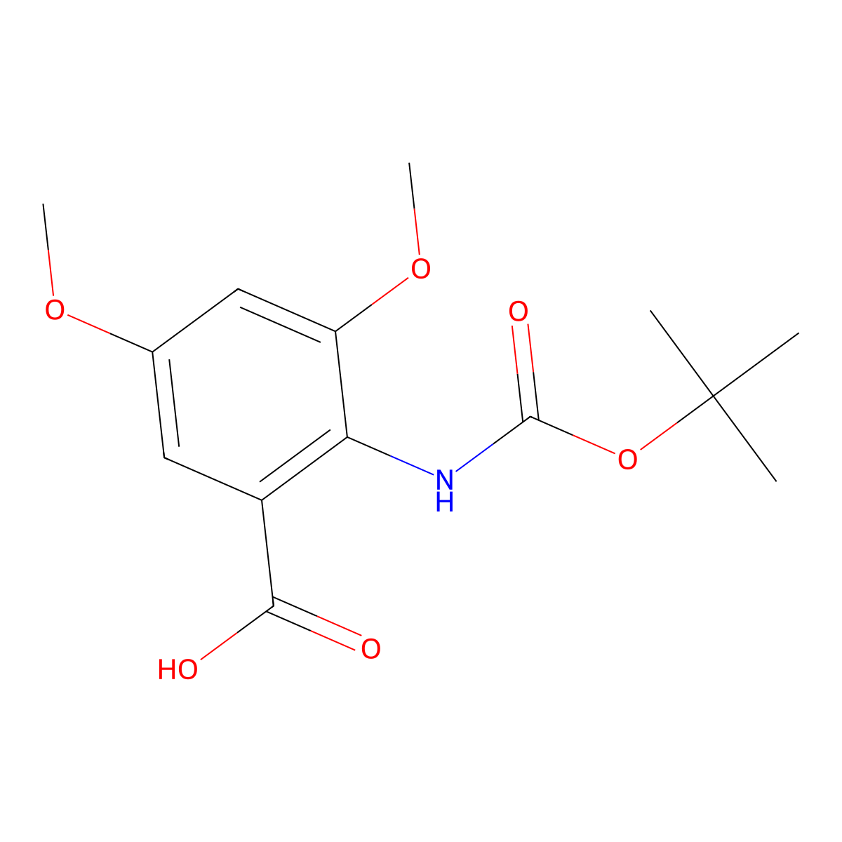 2-{[(Tert-butoxy)carbonyl]amino}-3,5-dimethoxybenzoic acid molecular structure, CAS 2580179-52-6
