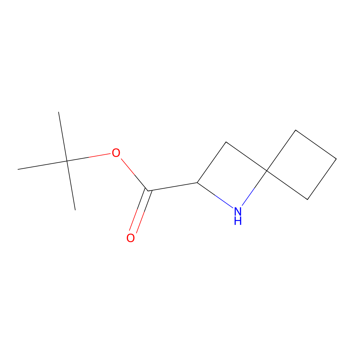 Tert-butyl 1-azaspiro[3.3]heptane-2-carboxylate molecular structure, CAS 2580179-64-0