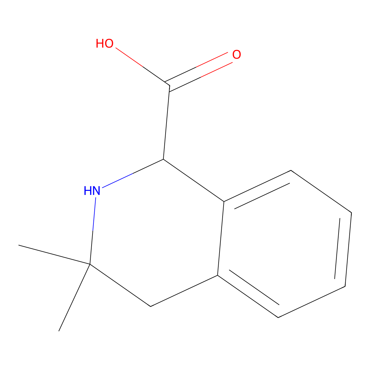 3,3-Dimethyl-1,2,3,4-tetrahydroisoquinoline-1-carboxylic acid molecular structure, CAS 2580179-67-3