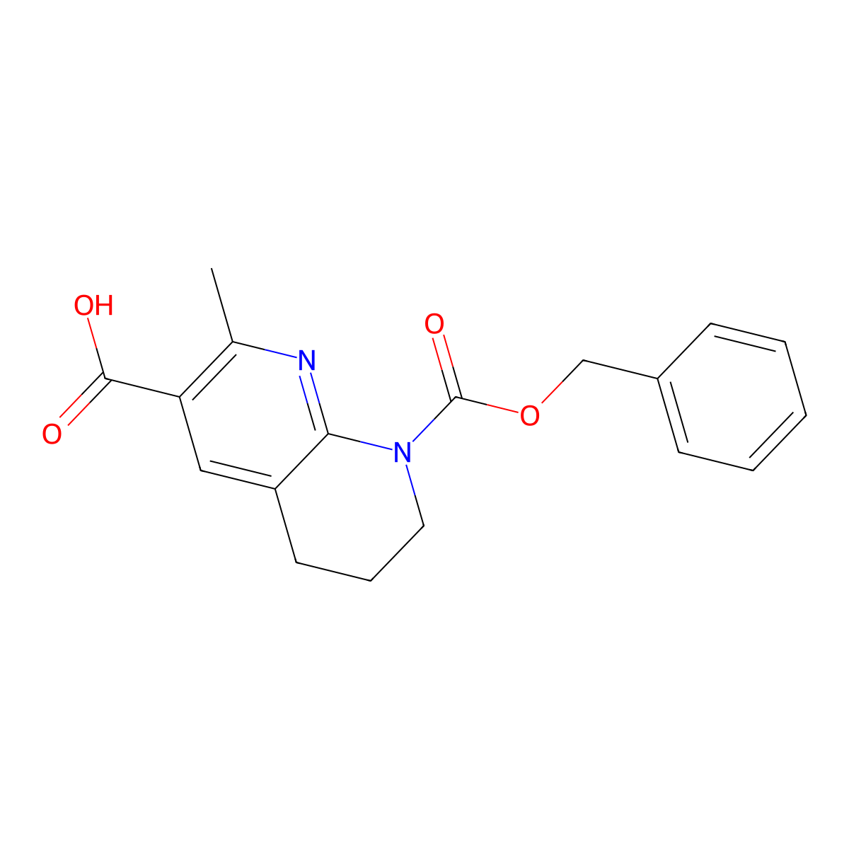 8-[(Benzyloxy)carbonyl]-2-methyl-5,6,7,8-tetrahydro-1,8-naphthyridine-3-carboxylic acid molecular structure, CAS 2580179-72-0