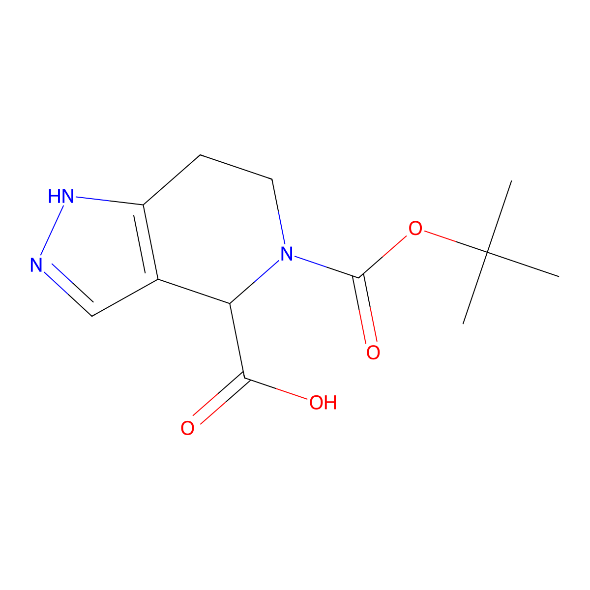 5-[(tert-butoxy)carbonyl]-2H,4H,5H,6H,7H-pyrazolo[4,3-c]pyridine-4-carboxylic acid molecular structure, CAS 2580179-77-5