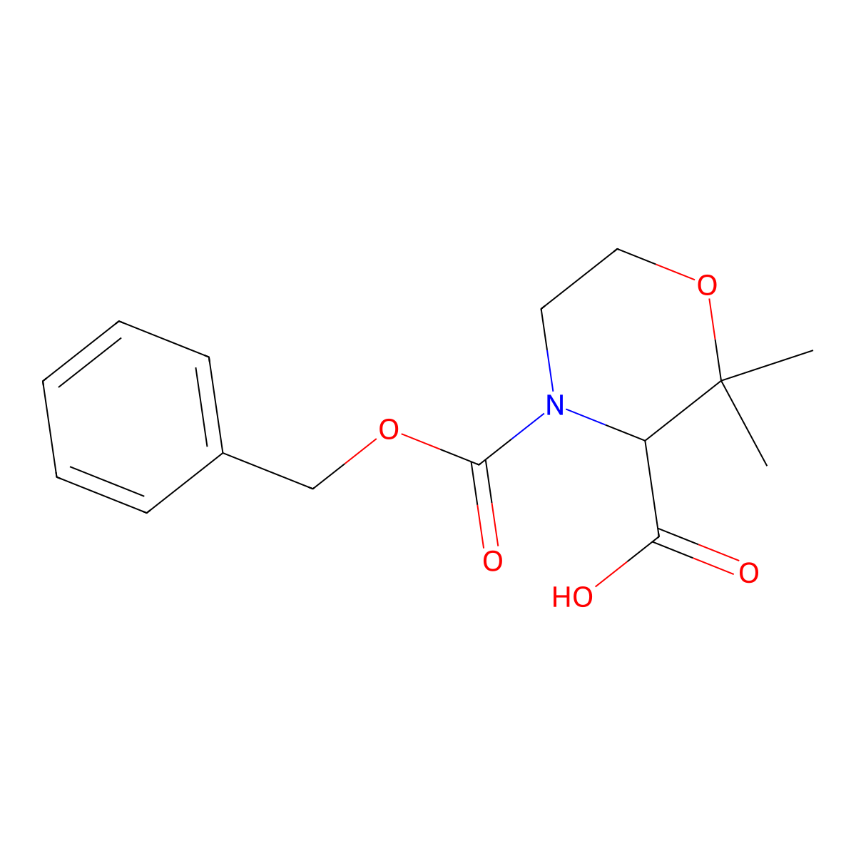 4-[(Benzyloxy)carbonyl]-2,2-dimethylmorpholine-3-carboxylic acid molecular structure, CAS 2580179-85-5