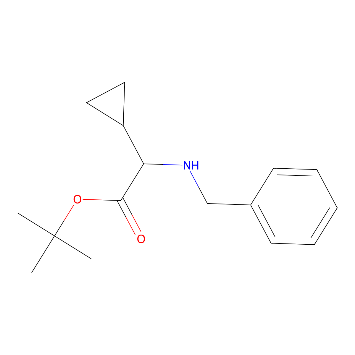 Tert-butyl 2-(benzylamino)-2-cyclopropylacetate molecular structure, CAS 2580179-91-3